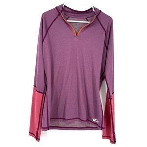 STIO Basis Power Wool 1/4 Zip Neck Base Layer Shirt Purple Outdoor Women Size XL